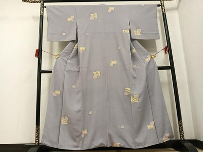 平和屋着物●上質な小紋　草花文　金彩　正絹　逸品　AABH0413ph