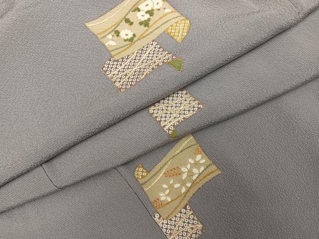 平和屋着物●上質な小紋　草花文　金彩　正絹　逸品　AABH0413ph