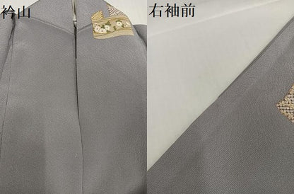 平和屋着物●上質な小紋　草花文　金彩　正絹　逸品　AABH0413ph