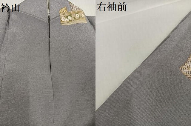 平和屋着物●上質な小紋　草花文　金彩　正絹　逸品　AABH0413ph