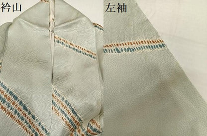 平和屋着物●上質な小紋　絞り　幾何学文様　正絹　逸品　AABH0421ph
