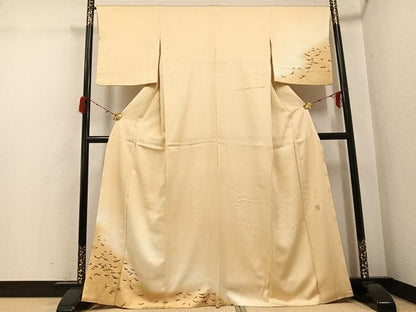 平和屋着物●漆工芸作家　金森一博　訪問着　舞葉文　暈し染め　さが美扱い　正絹　逸品　AABH0422ph
