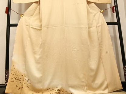 平和屋着物●漆工芸作家　金森一博　訪問着　舞葉文　暈し染め　さが美扱い　正絹　逸品　AABH0422ph