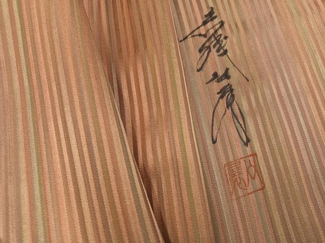 平和屋着物●染色家 岩浅公展　小紋　間道　さが美扱い　正絹　逸品　未使用　AABH0424ph