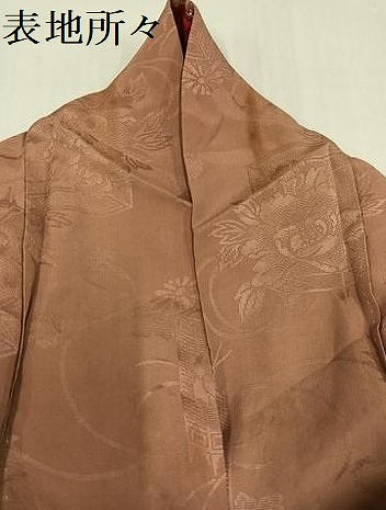 平和屋着物●アンティーク　大正ロマン　訪問着　友禅　駒刺繍　松竹梅風景文　金彩　正絹　逸品　AABH0425ph