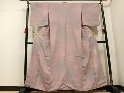 平和屋着物●染色作家　斉藤三才　小紋　霞文　暈し染め　正絹　逸品　AABH0427ph