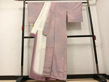 平和屋着物●染色作家　斉藤三才　小紋　霞文　暈し染め　正絹　逸品　AABH0427ph