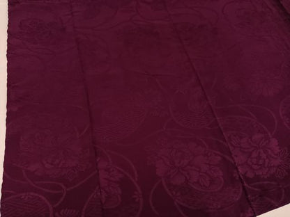 平和屋着物●上質な色無地　草花地紋　浅蘇芳色　正絹　逸品　AABH0430ph