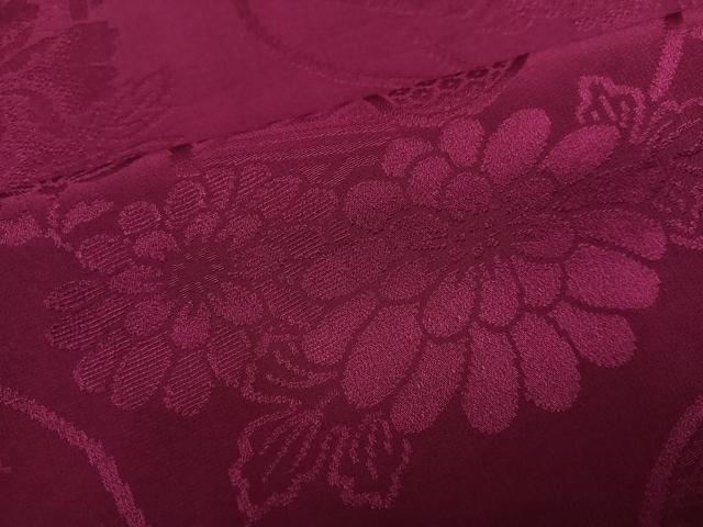 平和屋着物●上質な色無地　草花地紋　浅蘇芳色　正絹　逸品　AABH0430ph