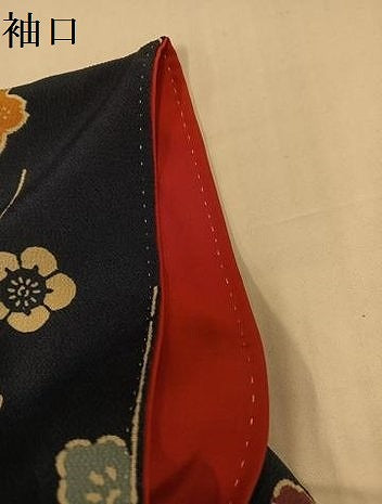 平和屋着物●上質な小紋　紅型　花鳥文　鬼しぼ縮緬　正絹　逸品　AABH0431ph