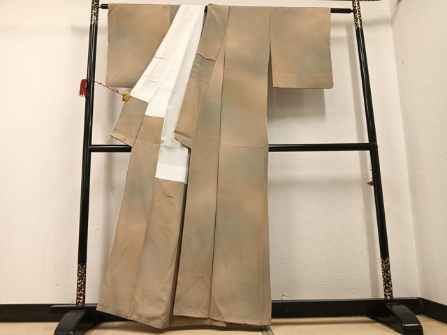 平和屋着物●染色作家　斉藤三才　小紋　霞文　暈し染め　正絹　逸品　AABH0439ph