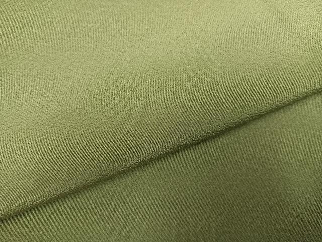 平和屋着物●上質な色無地　黄海松茶色　正絹　逸品　AABH0442ph