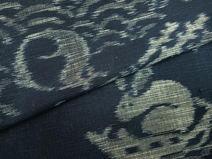 平和屋着物●久留米絣　単衣　うさぎ　兎　綿　逸品　未使用　AABH0443ph