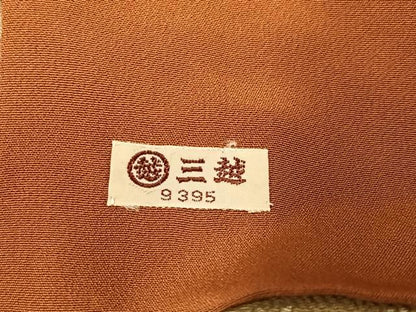 平和屋着物●上質な小紋　型染め　草花舞蝶文　鬼しぼ縮緬　三越扱い　正絹　逸品　AABH0445ph