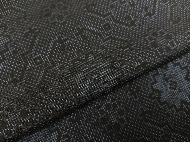 平和屋着物●本場大島紬　カタス7マルキ　蜀江花文　正絹　逸品　AABH0446ph