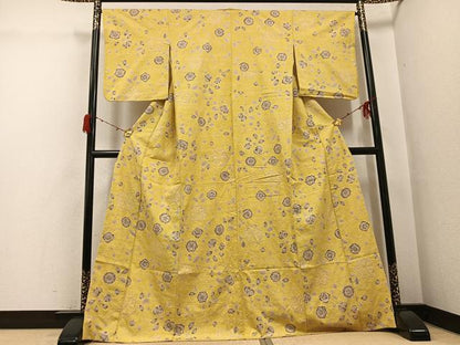 平和屋着物●上質な小紋　紬地　辻が花　絞り　正絹　逸品　AABH0458ph