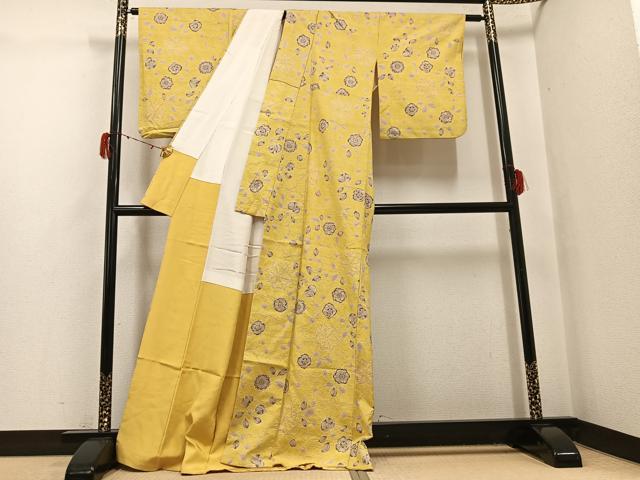 平和屋着物●上質な小紋　紬地　辻が花　絞り　正絹　逸品　AABH0458ph