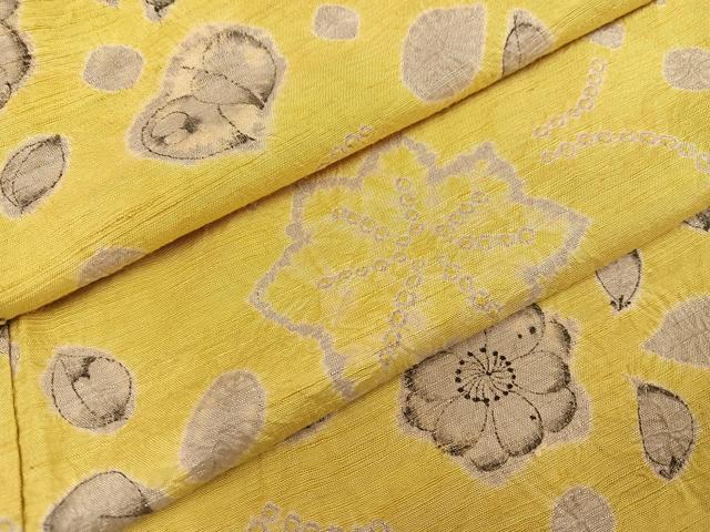 平和屋着物●上質な小紋　紬地　辻が花　絞り　正絹　逸品　AABH0458ph