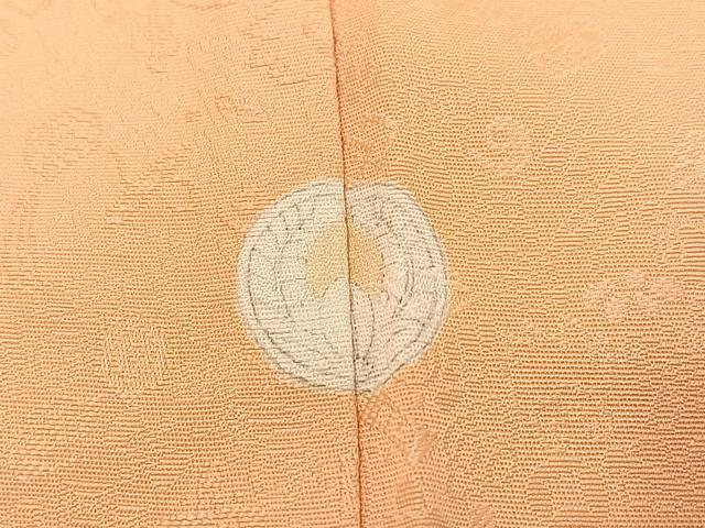 平和屋着物●上質な色無地　宝尽くし地紋　洒落柿色　正絹　逸品　AABH0460ph
