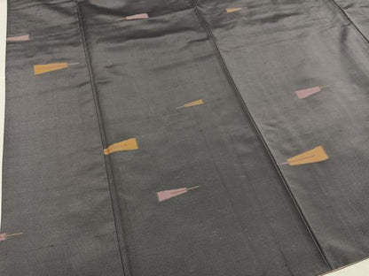 平和屋着物●上質な紬　扇文　正絹　逸品　AABH0464ph