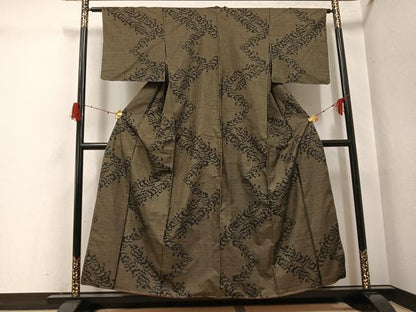 平和屋着物●本場大島紬　一元絣　波　正絹　逸品　未使用　AABH0466ph
