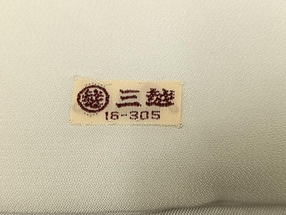平和屋着物●長襦袢　無双仕立て　地紋起こし　草花文　丹後ちりめん　三越扱い　反端付き　正絹　逸品　AABH0471ph