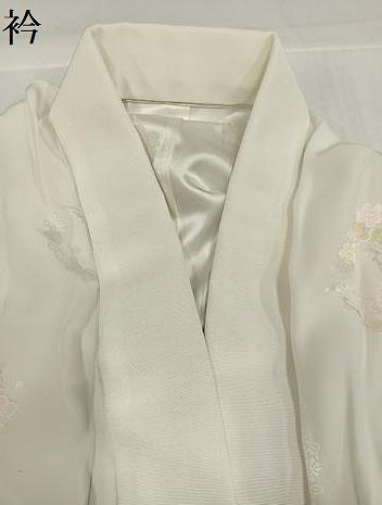 平和屋着物●長襦袢　無双仕立て　地紋起こし　草花文　丹後ちりめん　三越扱い　反端付き　正絹　逸品　AABH0471ph