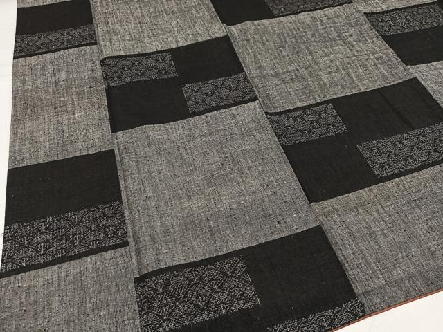 平和屋着物●本場結城紬　重要無形文化財　100亀甲　飛び亀甲　市松文　正絹　逸品　AABH0474ph