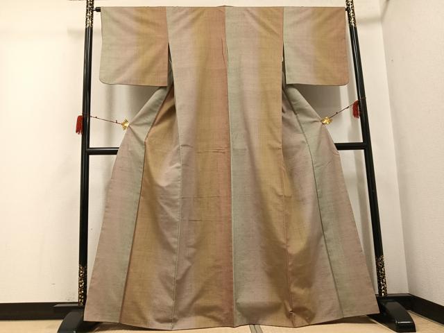 平和屋着物●上質な紬　間道　正絹　逸品　AABH0477ph
