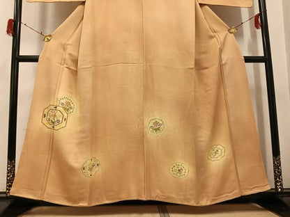 平和屋着物●訪問着　友禅　草花文　暈し染め　金彩　正絹　逸品　AABH0478ph