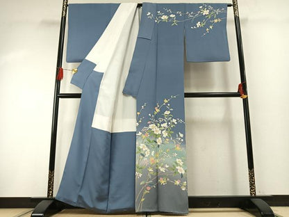 平和屋着物●訪問着　友禅　作家物　枝花文　暈し染め　正絹　逸品　AABH0482fy