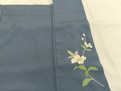 平和屋着物●訪問着　友禅　作家物　枝花文　暈し染め　正絹　逸品　AABH0482fy