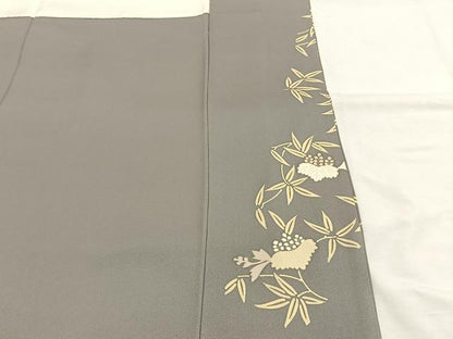 平和屋着物●訪問着　駒刺繍　吉祥花鳥文　金彩　正絹　逸品　AABH0488fy
