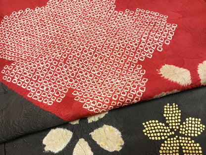平和屋着物●豪華振袖　駒刺繍　絞り　舞花文　金彩　鈴乃屋扱い　正絹　逸品　AABH0490fy