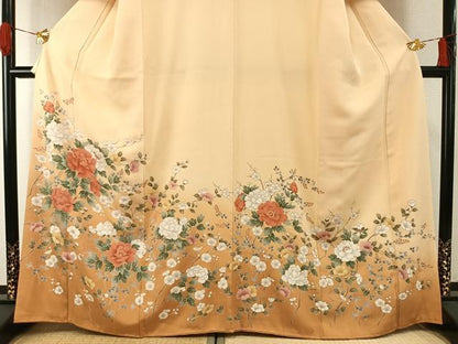 平和屋着物●訪問着　枝花文　暈し染め　正絹　逸品　AABH0491fy