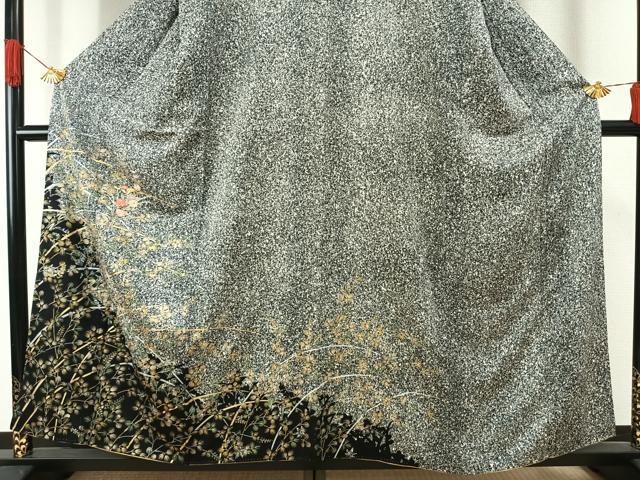 平和屋着物●訪問着　刺繍　草花文　金銀糸　金銀彩　正絹　逸品　AABH0492fy