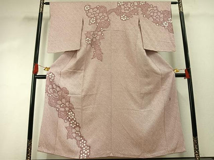 平和屋着物●名門　藤娘きぬたや・総絞り　訪問着　草花文　三越扱い　正絹　逸品　未使用　AABH0493fy