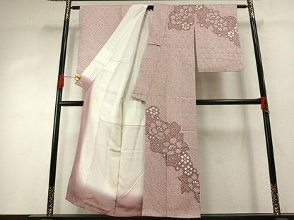 平和屋着物●名門　藤娘きぬたや・総絞り　訪問着　草花文　三越扱い　正絹　逸品　未使用　AABH0493fy