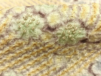 平和屋着物●訪問着　中国三大刺繍　相良刺繍　重ね絞り　流水花文　暈し染め　銀通し地　正絹　逸品　AABH0494fy
