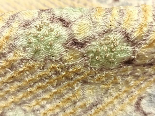 平和屋着物●訪問着　中国三大刺繍　相良刺繍　重ね絞り　流水花文　暈し染め　銀通し地　正絹　逸品　AABH0494fy