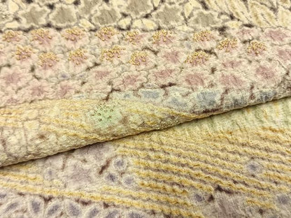 平和屋着物●訪問着　中国三大刺繍　相良刺繍　重ね絞り　流水花文　暈し染め　銀通し地　正絹　逸品　AABH0494fy