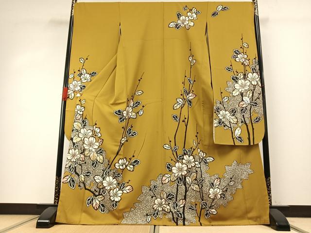 平和屋着物●豪華振袖　枝花文　金銀彩　正絹　逸品　AABH0497fy