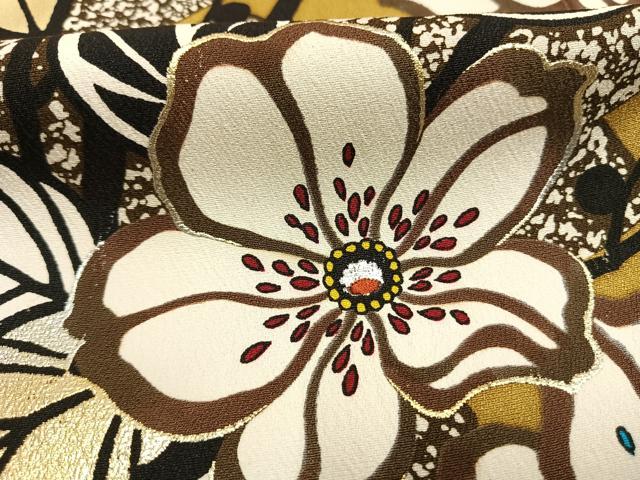 平和屋着物●豪華振袖　枝花文　金銀彩　正絹　逸品　AABH0497fy