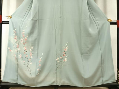 平和屋着物●訪問着　友禅　枝花文　暈し染め　正絹　逸品　AABH0501fy