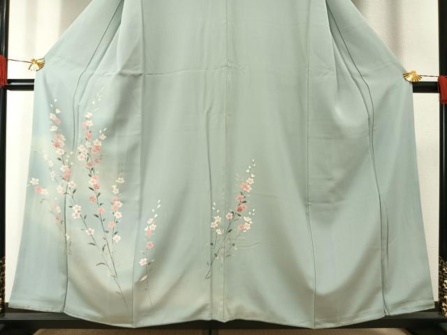 平和屋着物●訪問着　友禅　枝花文　暈し染め　正絹　逸品　AABH0501fy