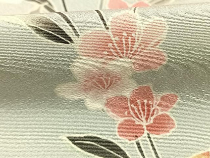 平和屋着物●訪問着　友禅　枝花文　暈し染め　正絹　逸品　AABH0501fy