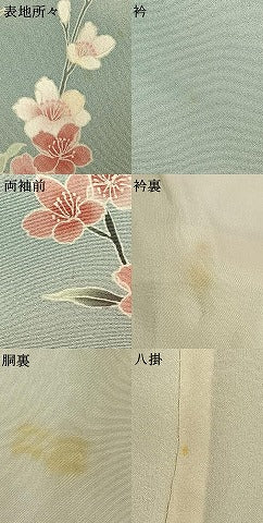平和屋着物●訪問着　友禅　枝花文　暈し染め　正絹　逸品　AABH0501fy