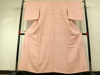 平和屋着物●上質な色無地　雲取り花地紋　虹色　正絹　逸品　AABH0502fy