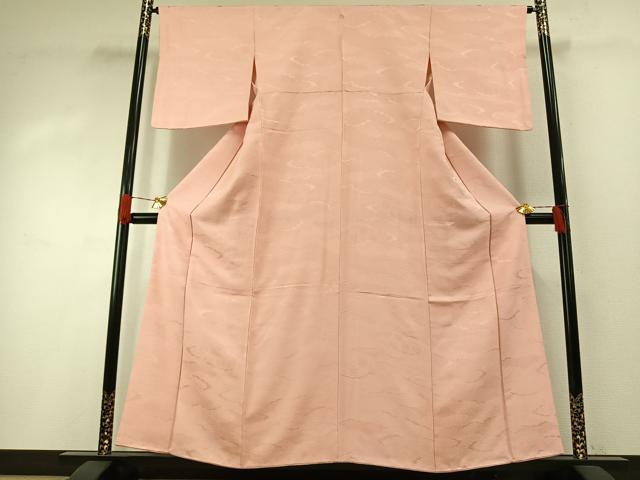 平和屋着物●上質な色無地　雲取り花地紋　虹色　正絹　逸品　AABH0502fy
