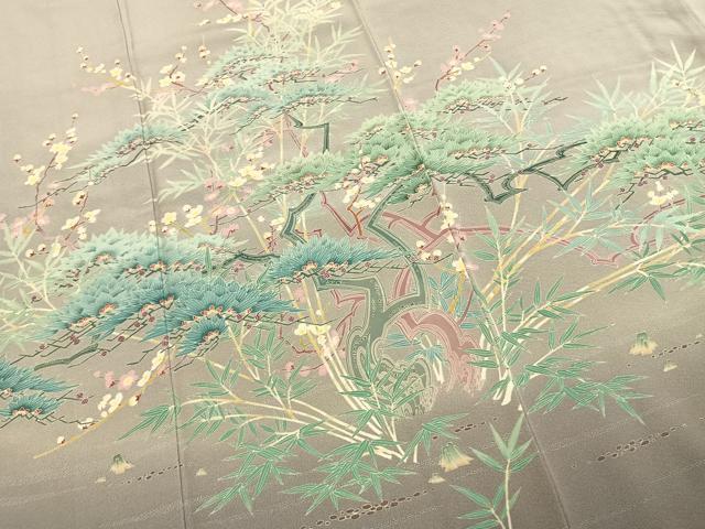 平和屋着物●本加賀友禅作家　山名田明生　色留袖　松竹梅　暈し染め　正絹　逸品　AABH0506fy